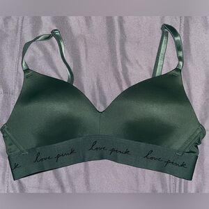 PINK Victoria's Secret Dark Green Bralette